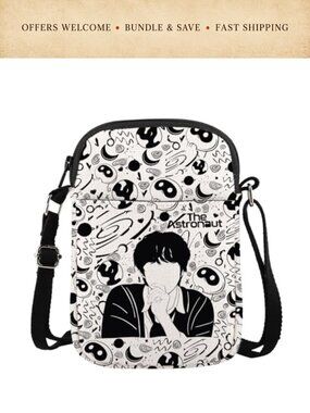 WSNANG Canvas Crossbody Bag K-pop Jin Messenger Adjustable Waterproof